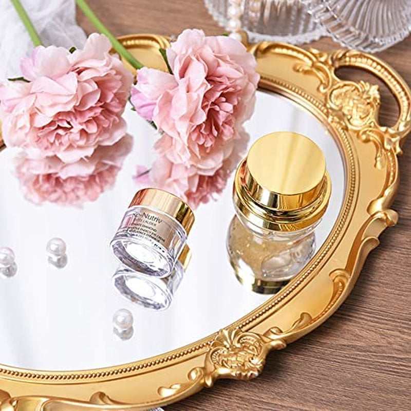 Decorative Tray - Gold Mirror Tray for Bathroom Vanity, Dessert & Coffee Table, Home Decor with Handle