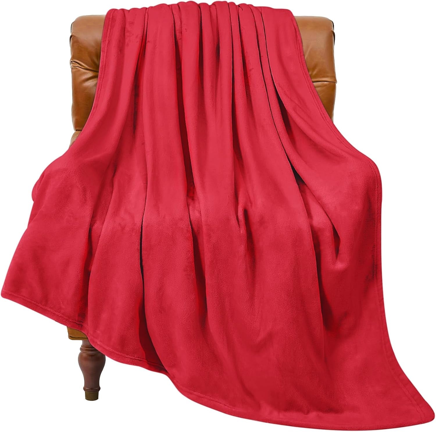 Fleece Blanket Red Throw Blanket for Couch & Bed, Luxury Plush Cozy Fuzzy Blanket 50" X 60", Super Soft Warm Lightweight Throw Blanket for Travel Camping