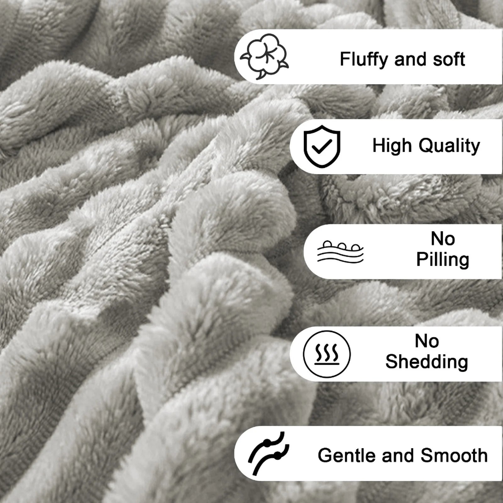 Fleece Throw Blanket, Extra Soft Lightweight Blanket with Strip, Plush Fuzzy Cozy Blankets and Throws for Couch, Bed, Sofa Cozy, Warm and Breathable