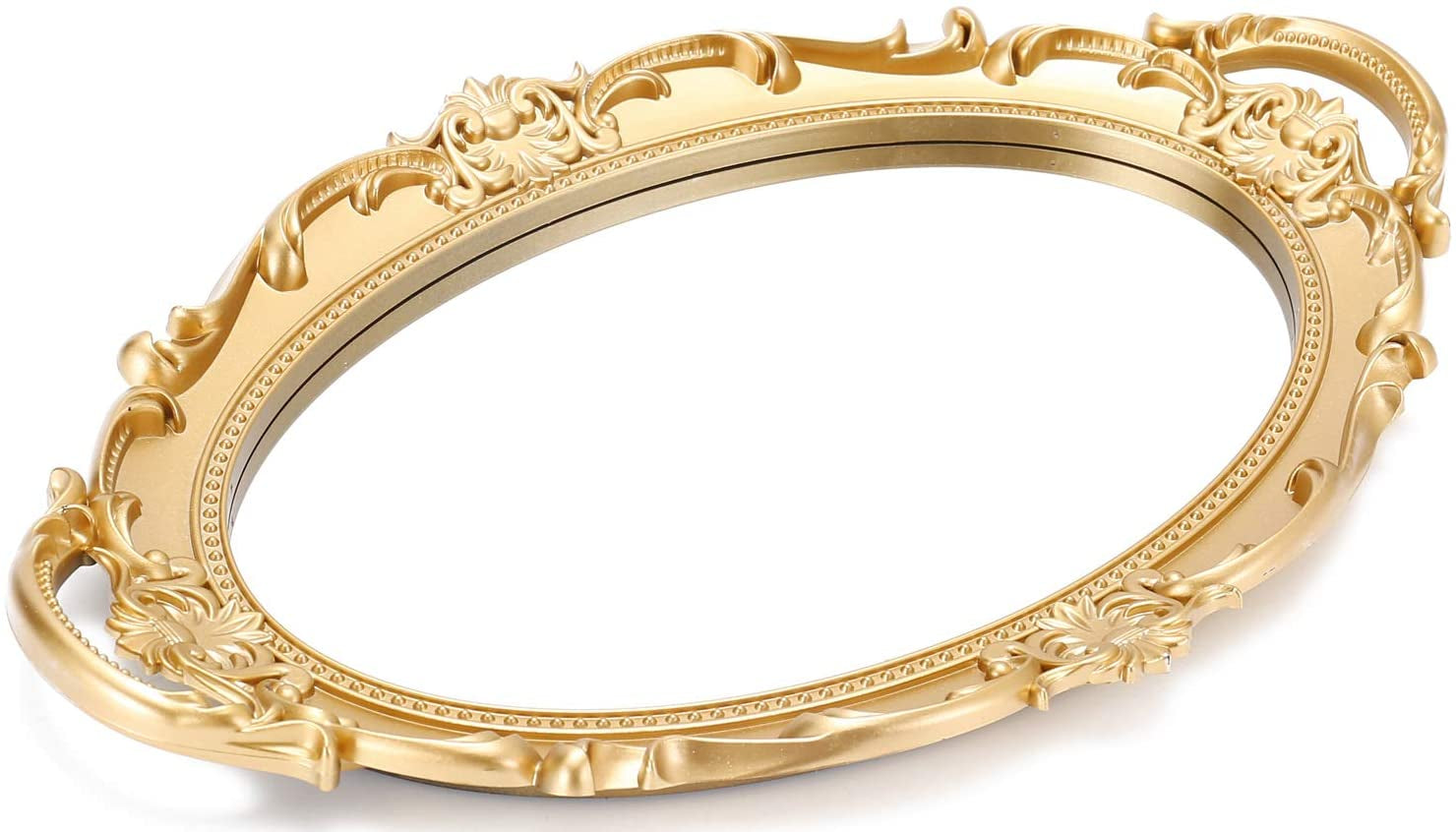 Decorative Tray - Gold Mirror Tray for Bathroom Vanity, Dessert & Coffee Table, Home Decor with Handle